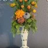 Diane Floral Arrangements Fall Candle Topper With Striped Pumpkin