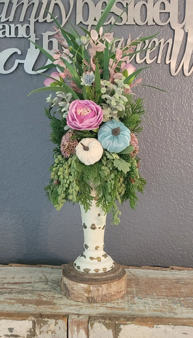 Diane 14" Fall Candle Topper Floral Arrangements 1 Diane 14" Fall Candle Topper Floral Arrangements