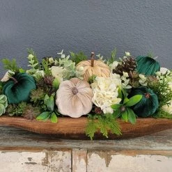 Diane Floral Arrangements Fall Centerpiece With Green Pumpkins