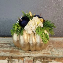 Diane 7" Gold Decorated Pumpkin