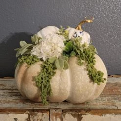 Diane Neutral Pumpkin With Linen Pumpkin Floral Arrangements
