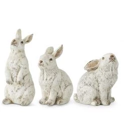 K&K Interiors Medium White Resin Bunny (Various Styles) Home Accents