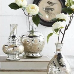 K&K Interiors Mercury Glass Bud Vase (Various Styles)