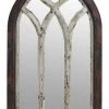 A&B Floral Mirrors Weathered Arched Window Pane Mirror (Various Colors)