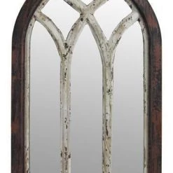 A&B Floral Mirrors Weathered Arched Window Pane Mirror (Various Colors)