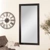 UMA Black Wood Contemporary Wall Mirror