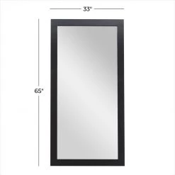 UMA Black Wood Contemporary Wall Mirror