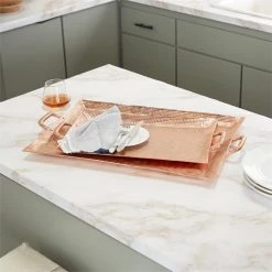 UMA Home Accents Bronze Aluminum Rustic Trays