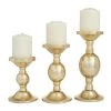 UMA Gold Aluminum Candleholders, Set Of 3