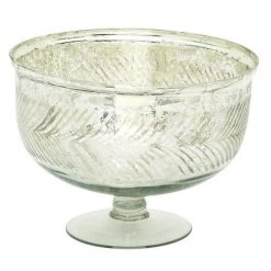 UMA Home Accents Silver Glass Glam Decorative Bowl