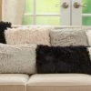 Saro Classic Faux Fur Down-Filled Pillow, Oblong (Various Colors)