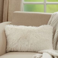Saro Classic Faux Fur Down-Filled Pillow, Oblong (Various Colors)