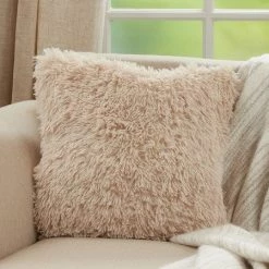 Saro Classic Faux Fur Down-Filled Pillow, Square (Various Colors)