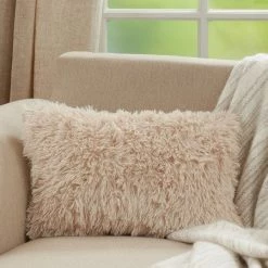 Saro Classic Faux Fur Down-Filled Pillow, Oblong (Various Colors)