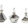 UMA Silver Glass Glam Decorative Jars, Set Of 3