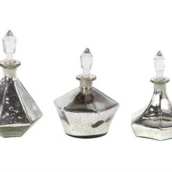 UMA Silver Glass Glam Decorative Jars, Set Of 3