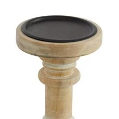 UMA Pillar Wooden Candleholders, Set Of 3