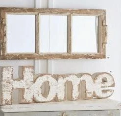 K&K Interiors White Wooden "Home" Sign Wall Art