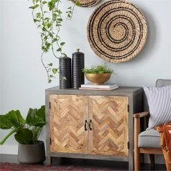 UMA Brown Wood Rustic Cabinet