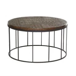 UMA Mango Wood & Metal Coffee Table Accent Furniture