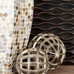 UMA Home Accents Silver Geometric Aluminum Orbs, Set Of 2