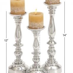 UMA Aluminum Candleholders, Set Of 3