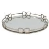 A&B Home Silver Round Mirrored Tray