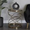 UMA Black Metal Circular Contemporary Accent Table Accent Furniture