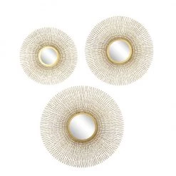 UMA Gold Glam Wall Mirrors, Set Of 3