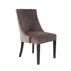 UMA Dining Chairs Brown Fabric & Wood Traditional Dining Chair