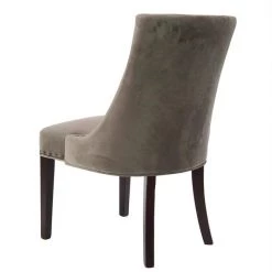 UMA Dining Chairs Brown Fabric & Wood Traditional Dining Chair