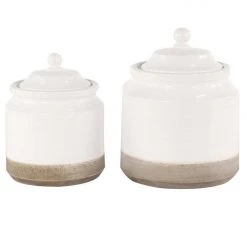 UMA Dipped Ceramic Jars, Set Of 2