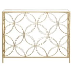 UMA Gold Metal Contemporary Console Table