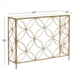 UMA Gold Metal Contemporary Console Table