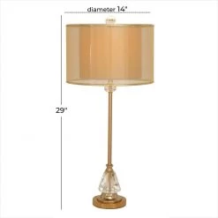 UMA Glam Style Copper Metal & Crystal Glass Buffet Lamp