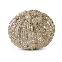 K&K Interiors Champagne Glitter Pumpkin, Small Home Accents