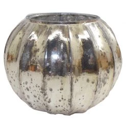 A&B Home Home Accents Mercury Glass Ribbed Round Vase