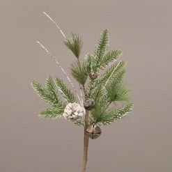 MeraVic Greenery 17" Birch And Pine Stem With Jingle Bells