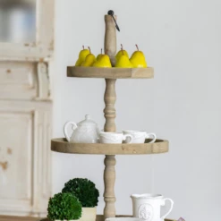 A&B Home Decorative Trays & Risers Wood 3 Tiered Tray