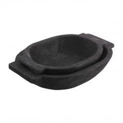 Mud Pie Home Accents Black Oval Dough Bowl (Various Sizes)
