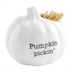 Mud Pie Fall Toothpick Holder Set With Sentiment (Various Styles) Kitchen Decor