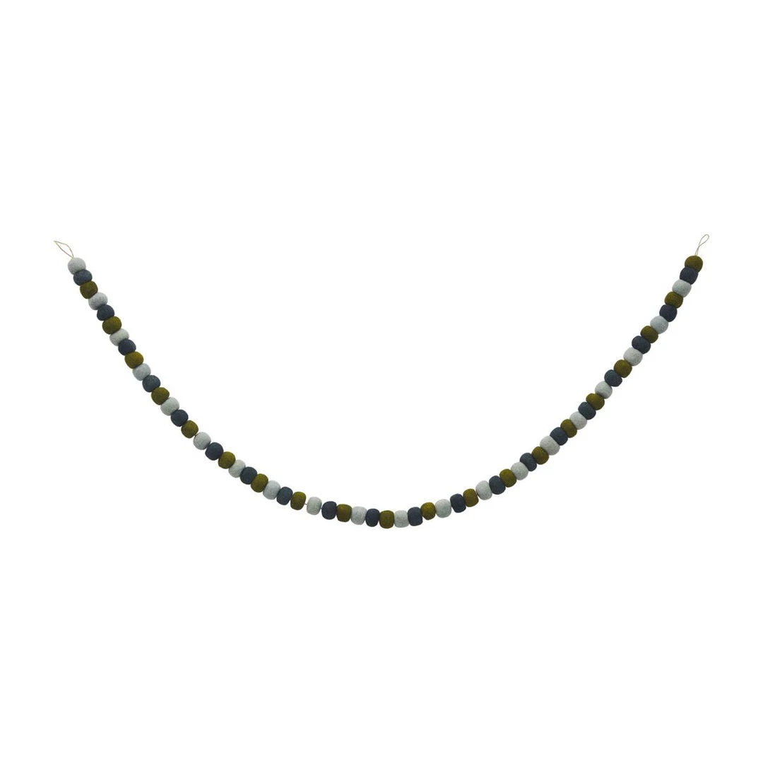 Mud Pie 60" Pom Garland, Green/Blue Wreaths & Garlands 1 Mud Pie 60" Pom Garland, Green/Blue Wreaths & Garlands