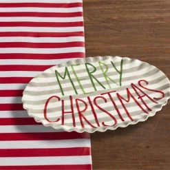 Mud Pie Decorative Trays & Risers Merry Christmas Platter