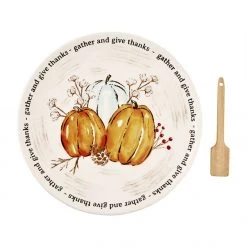 Mud Pie Pumpkin Cookie Plate Set