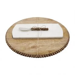Mud Pie Marble Inset Serving Board Set Decorative Trays & Risers
