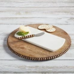 Mud Pie Marble Inset Serving Board Set Decorative Trays & Risers