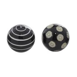 UMA Ceramic Black & White Balls, Set Of 6 Home Accents