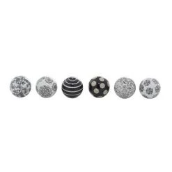 UMA Ceramic Black & White Balls, Set Of 6 Home Accents