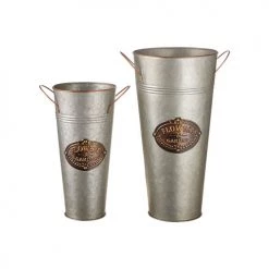 RAZ Imports Handled Flower Bucket (Various Sizes) Home Accents