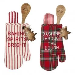 Mud Pie Baking Oven Mitt Towel Set (Various Styles)